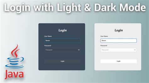 Create Login Form With Light And Dark Mode Using Java Swing And Flatlaf