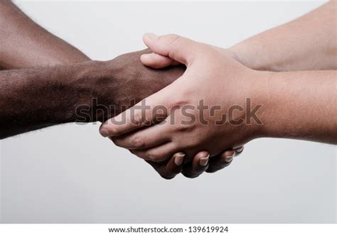 African American Businessman Shaking Hands Caucasian Stock Photo Edit