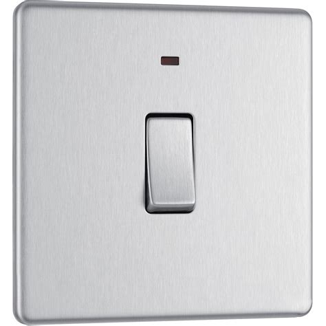Bg Screwless Flat Plate Brushed Stainless Steel 20a Dp Switch Switch