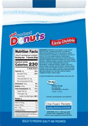 Little Debbie Mini Powdered Donuts Nutrition Facts Home Alqu