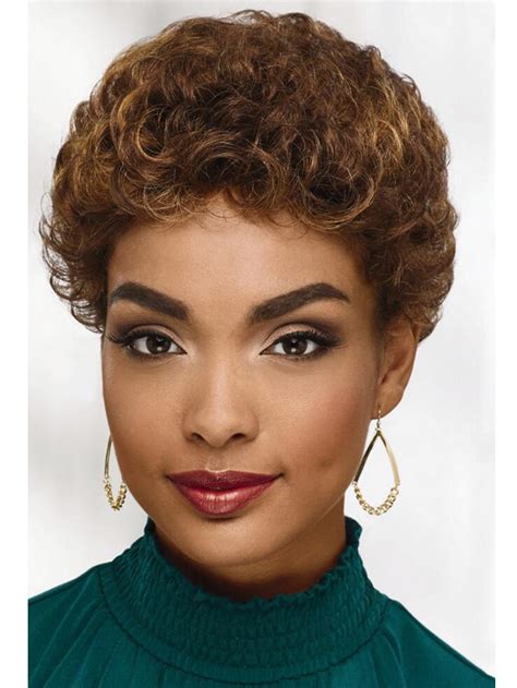 Noble Short Curly Brown Capless Synthetic Hair Wig