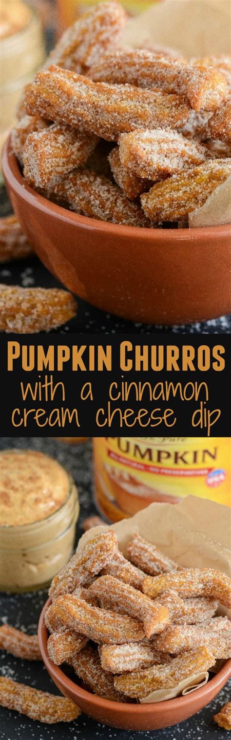 Pumpkin Churros With A Sweet Cinnamon Cream Cheese