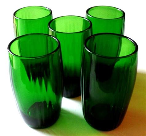 5 antique green drinking glasses ebay