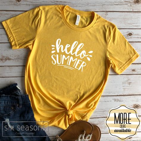 Hello Summer Summer Shirt Teacher Shirt Womens Summer Etsy Womens