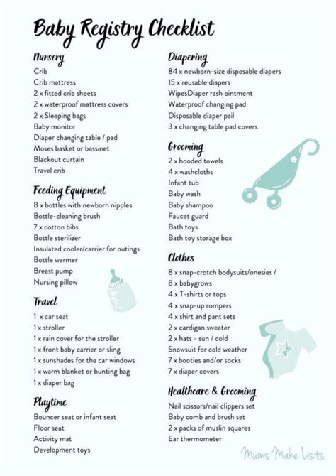 Newborn Baby Shopping List With Pictures Mums Make Lists