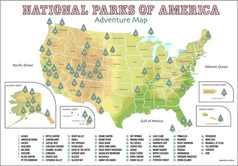Usa National Parks Scratch Off Poster Geographic Map With All 61
