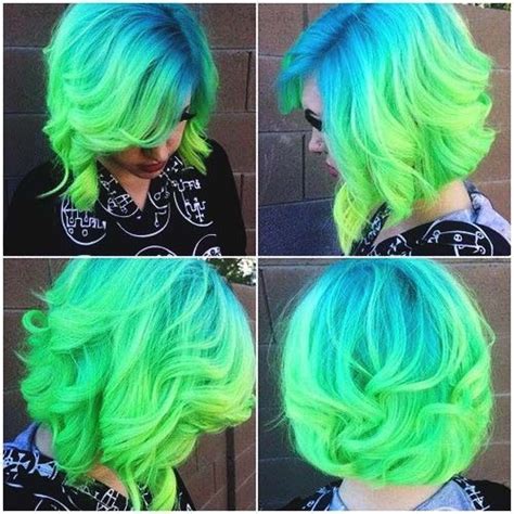 Blue And Green Short Ombre Hair Pictures Photos And