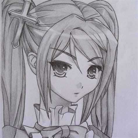 Cute Anime Girl Pencil Drawing Images And Photos Finder