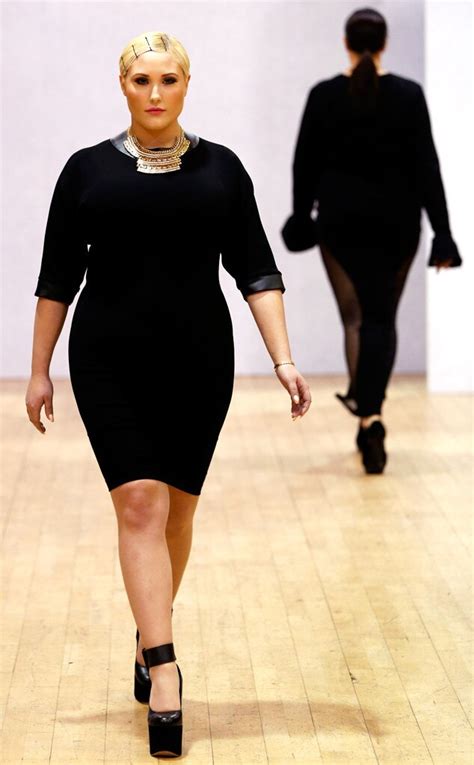 hayley hasselhoff walks the runway at british plus size fashion show in london—see the pic e