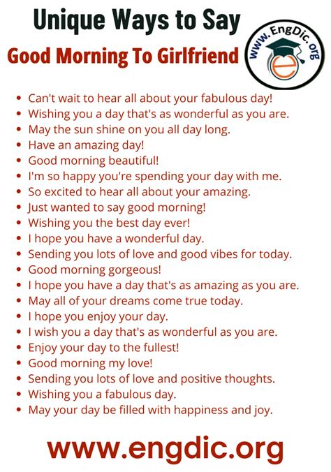 20 Unique Ways To Say Good Morning To Girlfriend Her Engdic