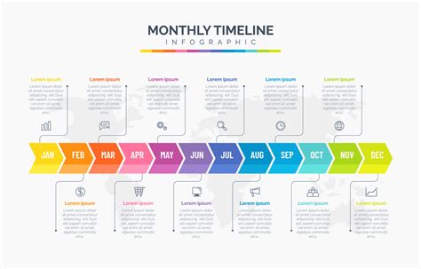 Monthly Timeline Infographic 14732902 Vector Art At Vecteezy