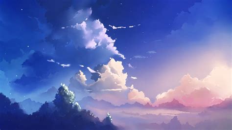 Download Anime Aesthetic Blue Skies Wallpaper