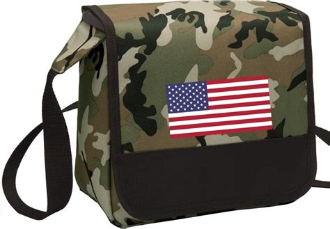 Camo American Flag Lunch Bag Shoulder Usa Flag Lunch Boxes