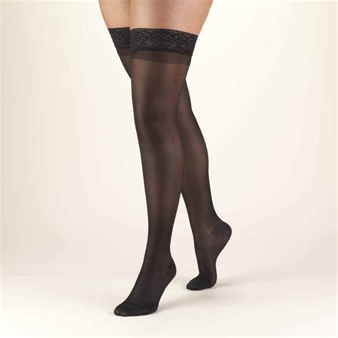 Truform Womens Lites Thigh High Support Stockings 15 20 Mmhg