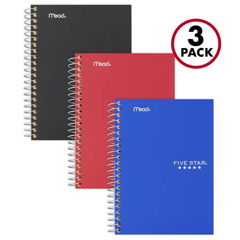Five Star Personal Spiral Notebook College Ruled 7 X 4 38 3 Pack