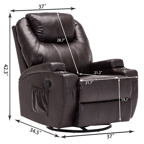 Windaze Massage Recliner Chair 360 Degree Swivel Heated Recliner Bonded