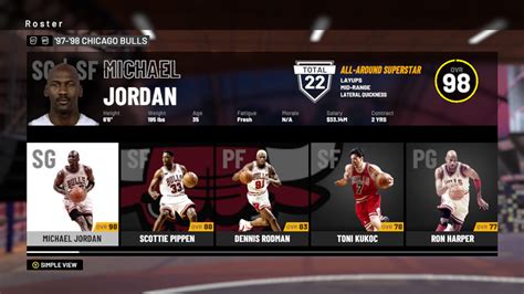 Nba 2k19 1997 1998 Chicago Bulls Player Ratings And Roster