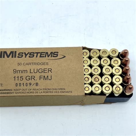 9mm Luger 115gr Fmj Imi 50 Rds Clt Ammo