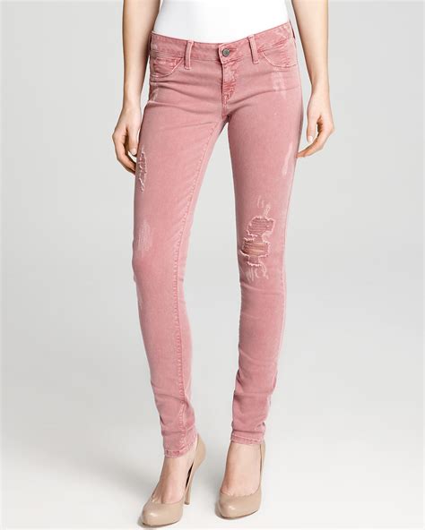 Quotation Sold Design Lab Jeans Distressed Skinny In Red Clay