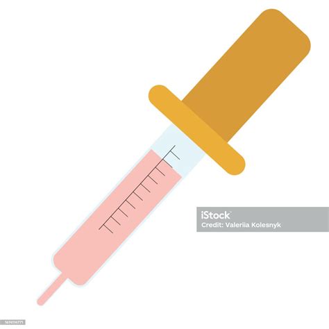Vector Illustration Of Medical Dropper Pipette Isolated On White