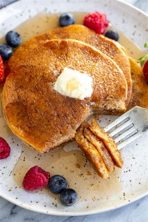 5 Minute Whole Wheat Pancakes Tastes Better From Scratch Peach
