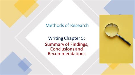 Chapter 5 Summary Of Findings Conclusions And Recommendations Youtube