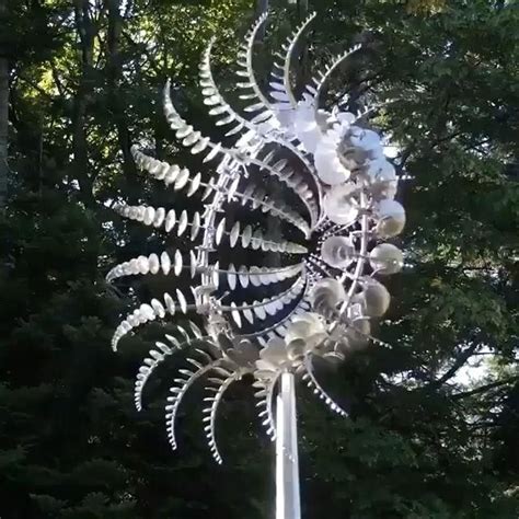 Paupoo Wind Powered Kinetic Sculpture Magical Metal Windmill Video