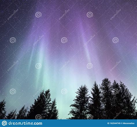 Northern Lights With Purple Stock Image Image Of