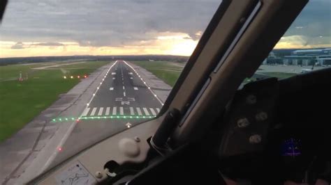 Incredible Footage Of Plane Landing At Manchester Airport Filmed From