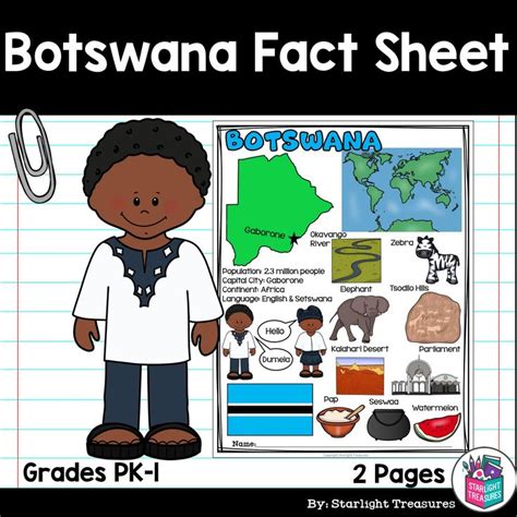 Botswana Fact Sheet For Early Readers In 2021 Early Readers Fact