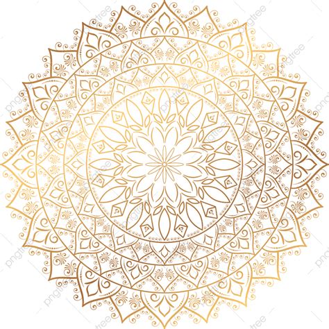 Luxury Ornamental Mandala Vector Art Png Transparent Background Golden