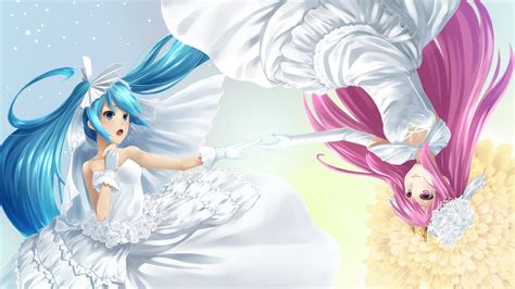 Wallpaper Anime Girl Dress Fear Joy White 2560x1440