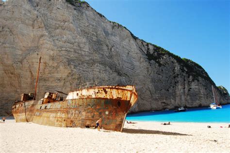 Panagiotis An Abandoned Shipwreck Lying On The Beach At Zakynthos