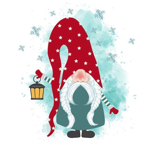 Premium Vector Christmas Card With Gnome