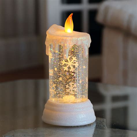Christmas Water Glitter Candle Decoration Led Light Up Flicker Flame