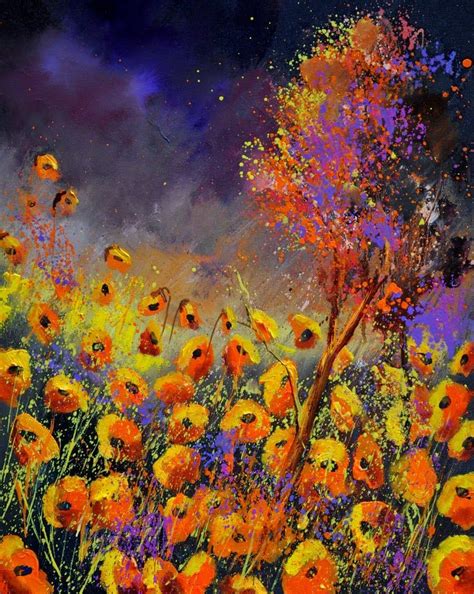 Oil Paintings And Watercolors By Pol Ledent Poppy Painting Love