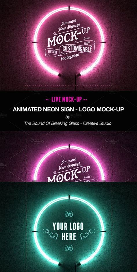 Animated Logo Mock Up Neon Ring Logo Mock Up Animated Logo Neon Signs
