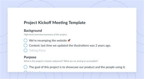 complete guide  project kickoffs  template fellowapp