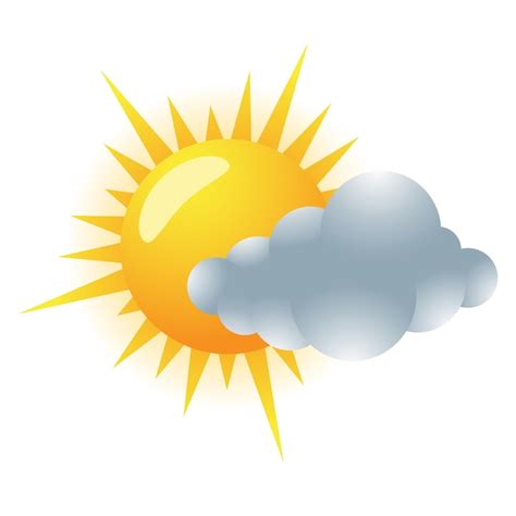 Premium Vector Weather Forecast Partly Sunny Icon Color Vector