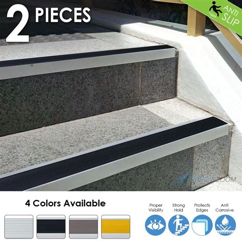 Arrowzoom Anti Slip Strips Anodized Aluminum Stair Nosing Rubber Nose