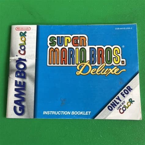 GAMEBOY COLOR SUPER Mario Bros Deluxe Manual Only Instruction Booklet