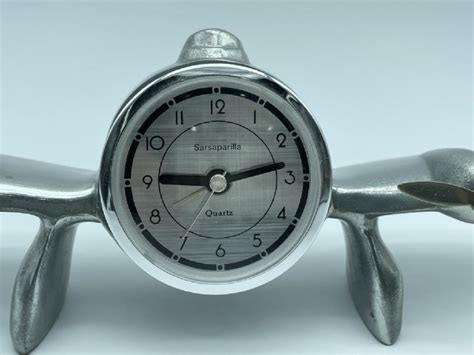 Sold Price Vintage Sarsaparilla Metal Airplane Clock August 1 0121