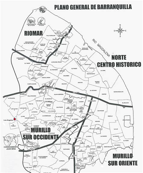 Plano General De Barranquilla Localidades Y Localización Del Barrio
