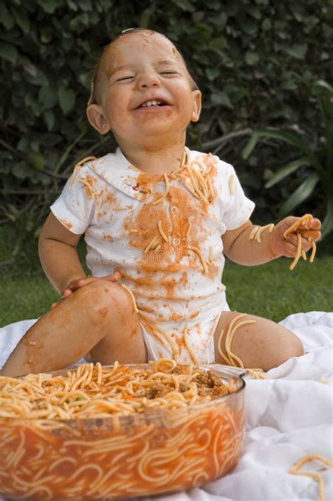 Spaghetti Eating Mess Stock Image Image Of Naughty Happy 11376903