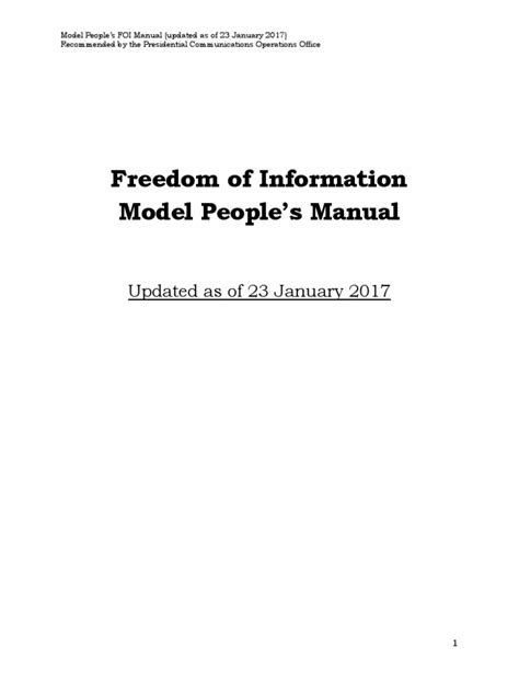 Freedom Of Information Model People S Manual Pdf Freedom Of Information Laws By Country