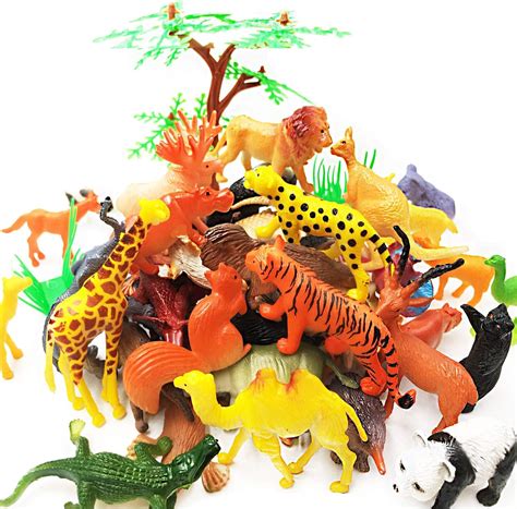 Guasslee Ensemble De Jouets Avec 65 Figurines Et Figurines Animales