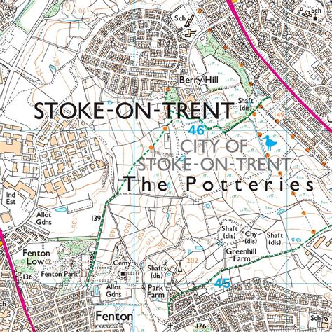 Os Map Of Stoke On Trent And Newcastle Under Lyme Explorer 258 Map