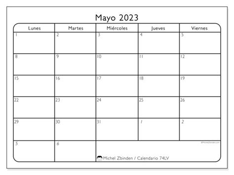 Calendario Mayo De 2023 Para Imprimir “772ds” Michel Zbinden Mx