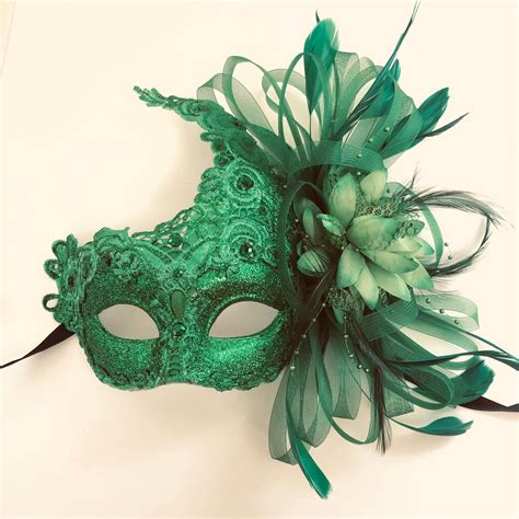 Emerald Green Masquerade Mask Women Masquerade Ball Masks Etsy