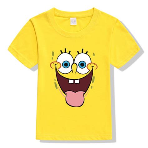 Cartoon Sponge Bob T Shirt Boys Girls 2018 Summer Childrens Clothing